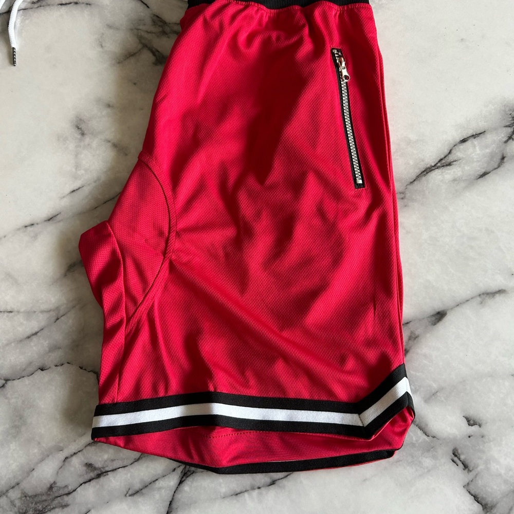 (Sold) Red Men's Shorts with Zipper